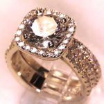 14k Rose Gold Pave' and prong set.