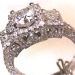 14k white gold princess cut diamond rig